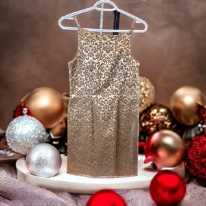 VINTAGE All That Jazz Gold Mini Dress. Size 5.